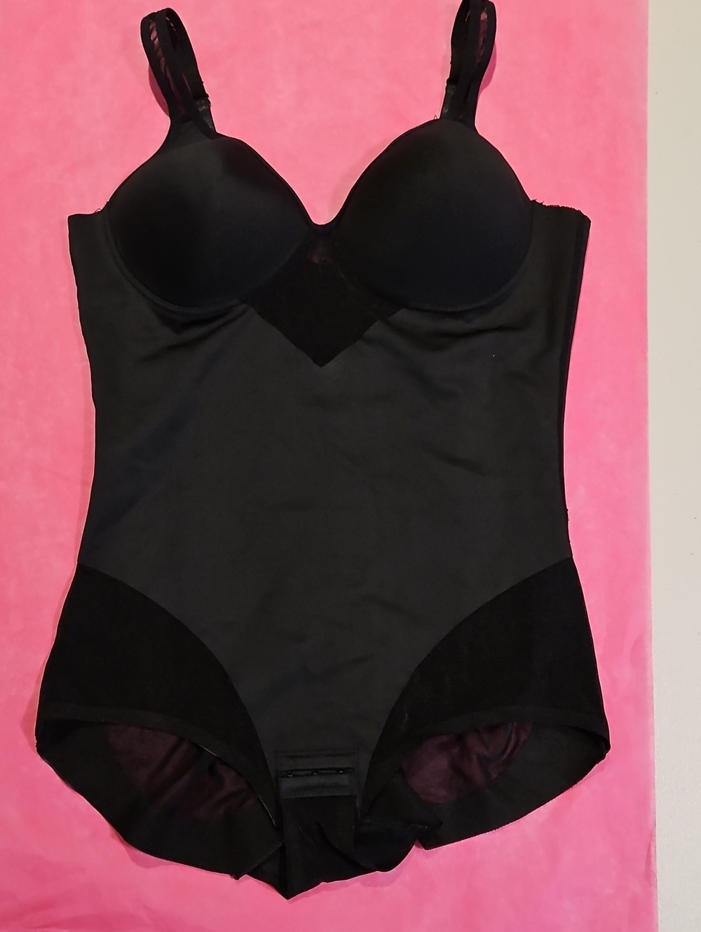 Sleek Black Shaping Bodysuit with Built-In Bra